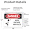 Signmission High Voltage 480 Volts Danger Sign, Vinyl Decal, 18in W x 12in L, 2PK OS-2PACK-DS-D-1218-L-2200 - alternate 4